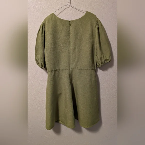 Lands End Green Puff Sleeve Dress - Picture 3 of 7